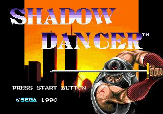 Shadow Dancer: The Secret of Shinobi title screen for Sega Mega Drive